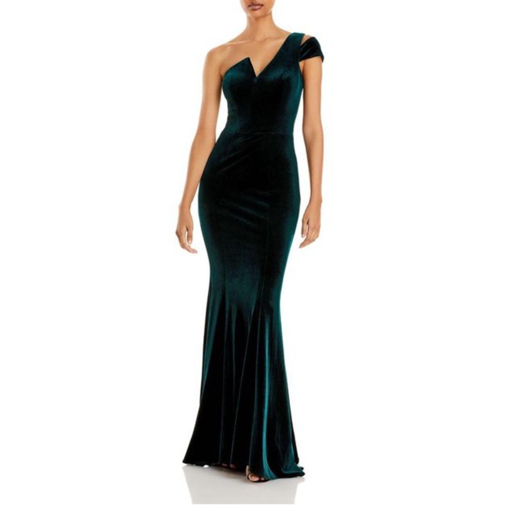 Bloomingdale’s Aqua brand floor length emerald velvet dress NWT